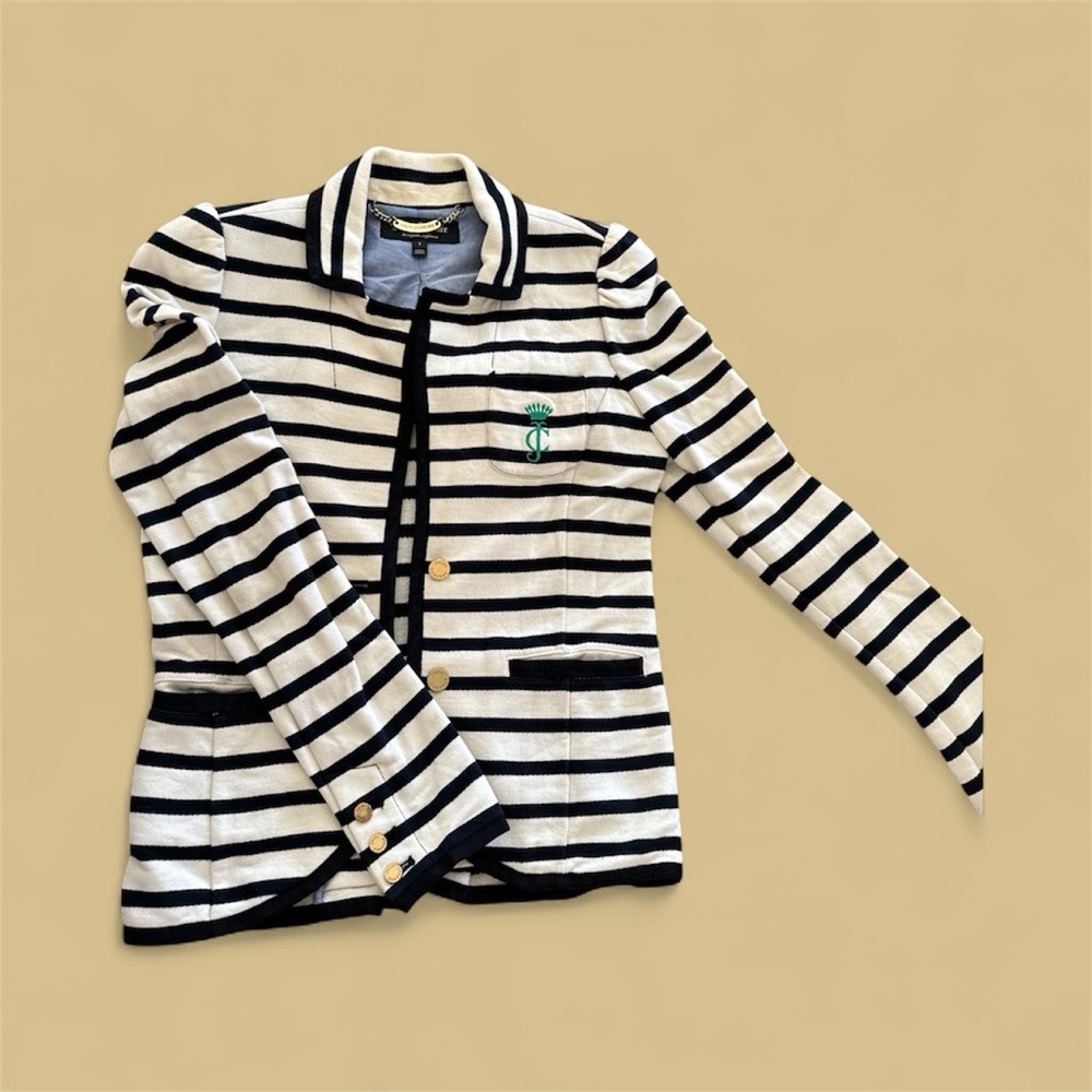 Juicy Couture Black and White Striped Jacket